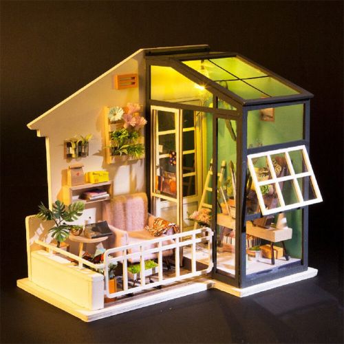  Oshide Dollhouse Miniature DIY House Kit with Furniture for Kids Girls Adults Birthday Gift, without Dust...