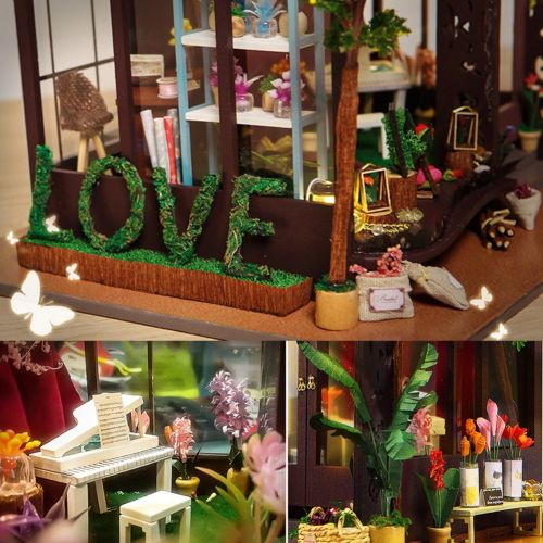  Oshide Dollhouse Miniature DIY House Kit with Furniture for Kids Girls Adults Birthday Gift, without Dust...