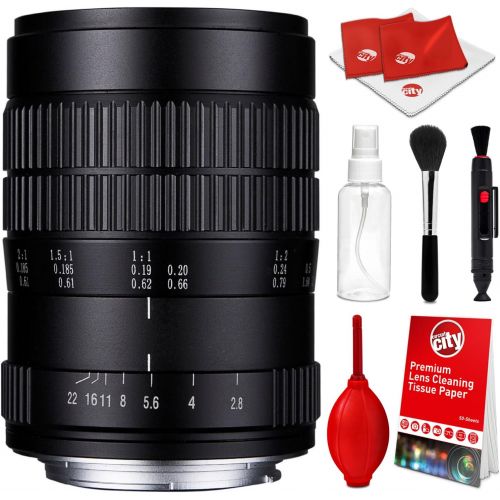  Oshiro 60mm f2.8 2:1 LD UNC Full Frame Ultra-Macro Lens for Nikon DSLR with Optical Cleaning Kit