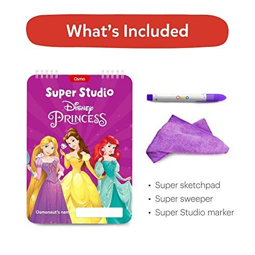 오즈모 Osmo - Super Studio Disney Princess Game - Ages 5-11 - Learn To Draw Your Favorite Disney Princesses & Watch Them Come to Life - For Ipad & Fire Tablet Base Required)