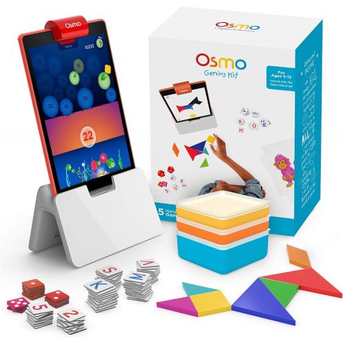 오즈모 [아마존 핫딜] [아마존핫딜]Osmo - Genius Kit for Fire Tablet - 5 Hands-On Learning Games - Ages 6-10 - Problem Solving & Creativity - STEM - (Osmo Fire Tablet Base Included - Amazon Exclusive)