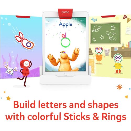 오즈모 Osmo - Little Genius Sticks & Rings - 2 Educational Games - Ages 3-5 - Imagination, Letter Formation & Creativity - For iPad or Fire Tablet - STEM Toy (Osmo Base Required - Amazon