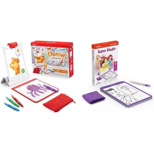 오즈모 Osmo - Creative Starter Kit for iPad (Ages 5-10) + Super Studio Disney Princess Game Bundle (Ages 5-11) iPad Base Included