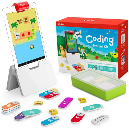 오즈모 Osmo - Coding Starter Kit for Fire Tablet - 3 Educational Learning Games - Ages 5-10+ - Learn to Code, Coding Basics & Coding Puzzles - STEM Toy (Osmo Fire Tablet Base Included) (A