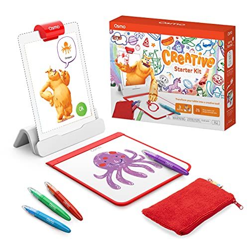 오즈모 Osmo - Creative Starter Kit for iPad - 3 Educational Learning Games - Ages 5-10 - Drawing, Word Problems & Early Physics - STEM Toy (Osmo Base Included)