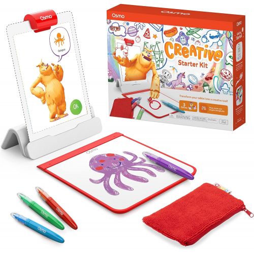 오즈모 Osmo - Creative Starter Kit for iPad - 3 Educational Learning Games - Ages 5-10 - Drawing, Word Problems & Early Physics - STEM Toy (Osmo Base Included)