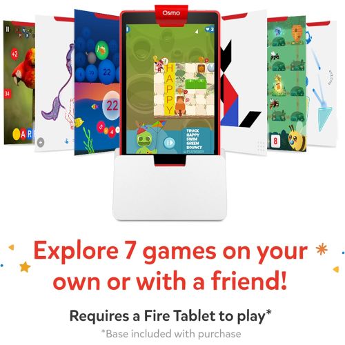 오즈모 [무료배송] 오스모 Fire Tablet + Family Game Night 용 지니어스 스타터 키트 철자, 수학 등을위한 7 가지 교육용 (태블릿미포함)