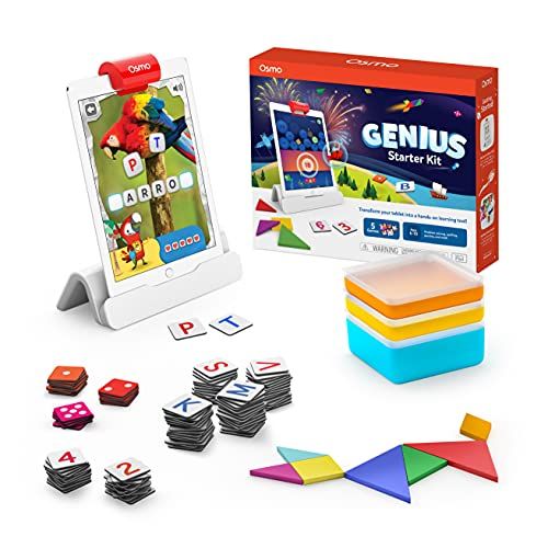 오즈모 [아마존베스트]Osmo - Genius Starter Kit for iPad - 5 Educational Learning Games - Ages 6-10 - Math, Spelling, Creativity & More - STEM Toy (Osmo iPad Base Included)