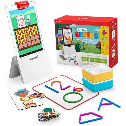 오즈모 [무료배송]Osmo - Little Genius Starter Kit for Fire Tablet + Early Math Adventure - 6 Educational Games - Ages 3-5 - Counting, Shapes & Phonics - STEM Toy (Osmo Fire Tablet Base Included) (A