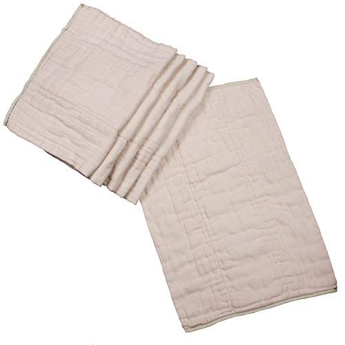  [아마존베스트]OsoCozy - Prefolds Unbleached Cloth Diapers, Size 2(15-30 lbs), 6 Count - Soft, Absorbent and Durable 100% Indian Cotton Natural Baby Diapers - Highest Quality & Best-Selling Cloth