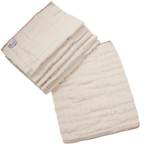  OsoCozy Organic Cotton Prefolds Traditional Fit Small 4x8x4 (6pk) - Fits 7-15 lbs