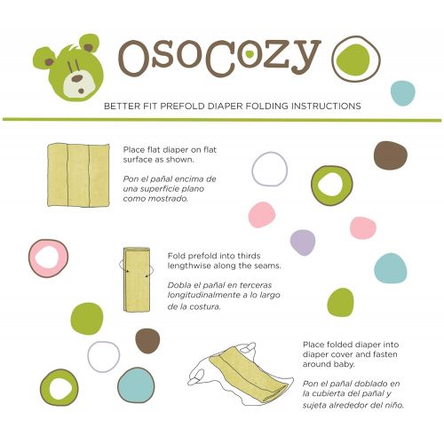  OsoCozy Organic Cotton Prefolds Traditional Fit Small 4x8x4 (6pk) - Fits 7-15 lbs