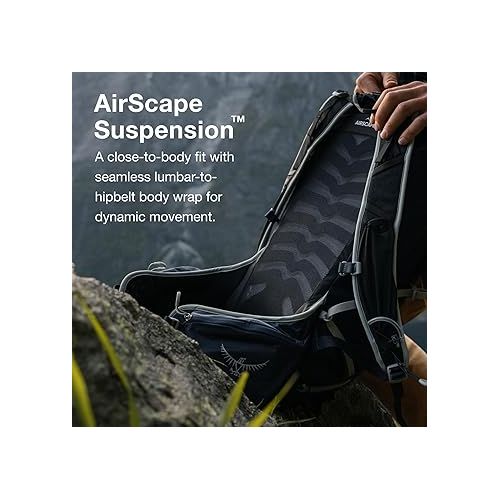  Osprey Talon 22L Men's Hiking Backpack with Hipbelt, Stealth Black, L/XL