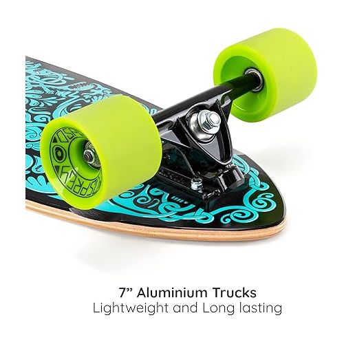  Osprey Complete Skateboard for Beginners | 40 x 8 inch Skateboard for Kids Teens and Adults with Streamlined Pintail Design for Deep Carves