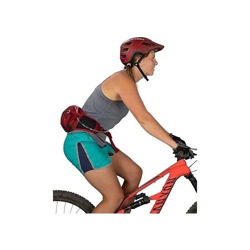  Osprey Seral 4L Unisex Biking Waist Pack with Hydraulics Reservoir, Claret Red