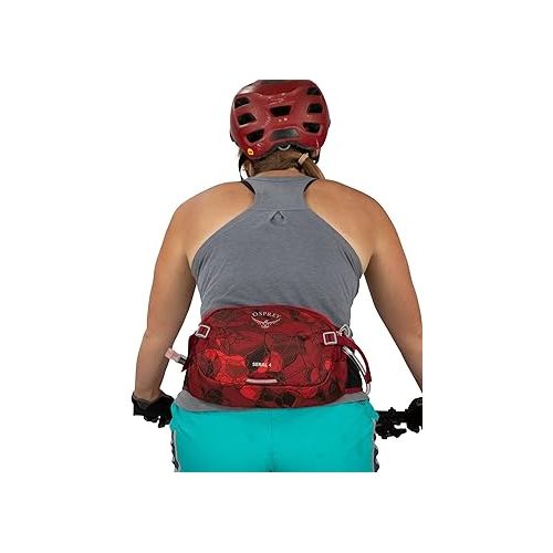  Osprey Seral 4L Unisex Biking Waist Pack with Hydraulics Reservoir, Claret Red