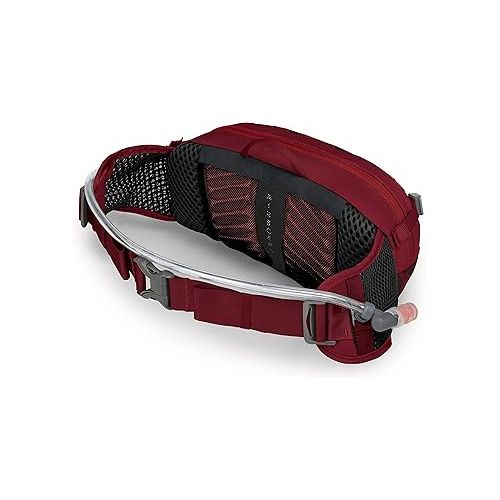  Osprey Seral 4L Unisex Biking Waist Pack with Hydraulics Reservoir, Claret Red