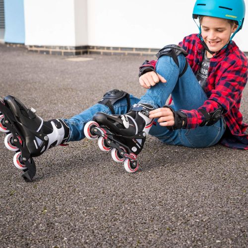  Osprey Inline Skates fuer Jungen und Madchen - groessenverstellbare Roller Blades - ideal fuer Anfanger - verschiedene Groessen - Rollschuhe aus hochwertigen Materialien - cooles in Rot/