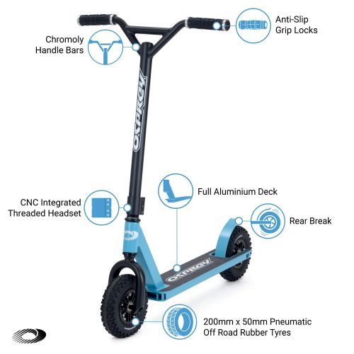  Osprey All-Terrain Gelaende-Dirt-Scooter, Offroad Tretroller Stunt Scooter Roller, Mehrere Farben