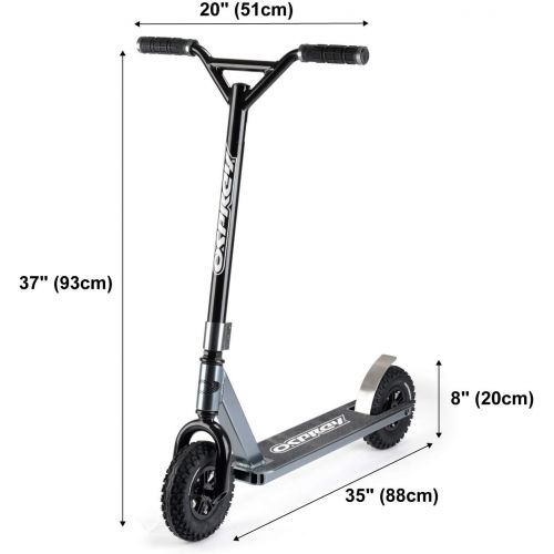  Osprey Dirt Scooter with Off Road All Terrain Pneumatic Trail Tires and Aluminum Deck - Offroad Scooter for Adults or Kids - Multiple Colors