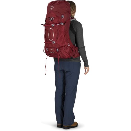  Osprey Ariel 55 Womens Backpacking Backpack , Claret Red, X-Small/Small