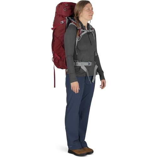  Osprey Ariel 55 Womens Backpacking Backpack , Claret Red, X-Small/Small