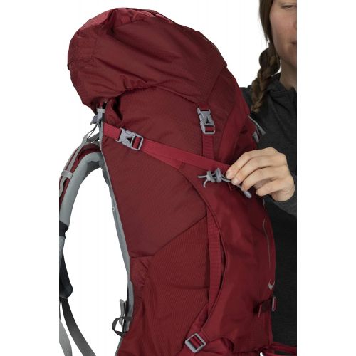  Osprey Ariel 55 Womens Backpacking Backpack , Claret Red, X-Small/Small