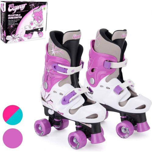  Osprey Kids Roller Skates for Girls - Adjustable Sizing Quad Skates for Beginner Children - Multiple Designs