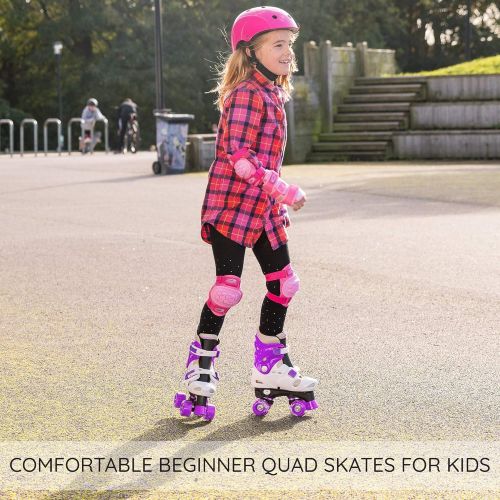  Osprey Kids Roller Skates for Girls - Adjustable Sizing Quad Skates for Beginner Children - Multiple Designs