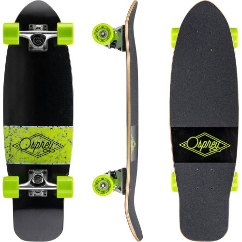  Osprey Cruiser Skateboard, Cruiser Board for Beginners, Entry Level Skateboard for Adults and Kids, Multiple Styles and Sizes