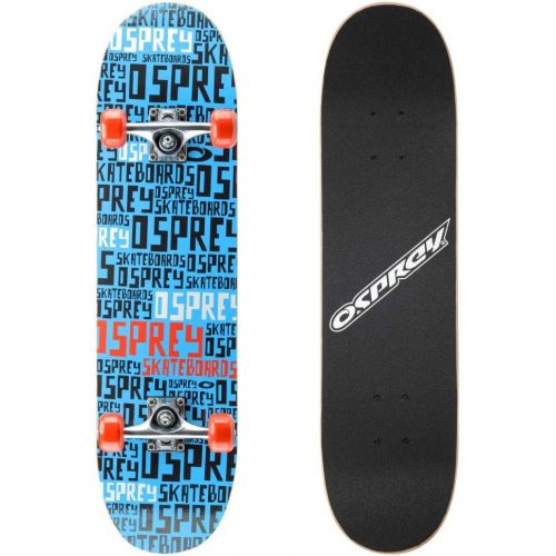  Osprey Kids Skateboard, 31” x 8 Double Kick Skateboard for Beginners with Maple Deck, for Boys & Girls, Multiple Styles