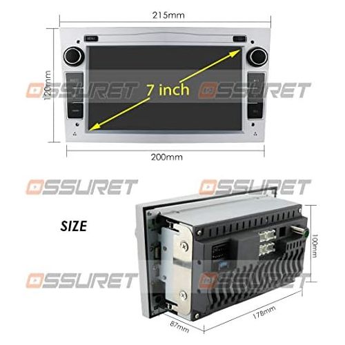  Ossuret Android 10 Car Radio 7 Inch DVD Video Player Fit for Opel Antara Vectra Crosa Vivaro Zafira Meriva Support GPS Navi DAB + RDS Radio Mirror Connection (Silver)