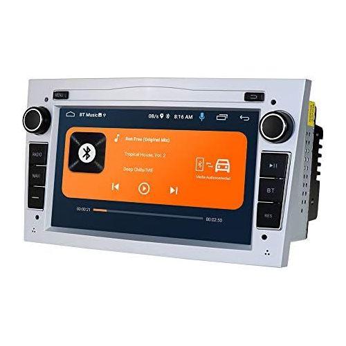  Ossuret Android 10 Car Radio 7 Inch DVD Video Player Fit for Opel Antara Vectra Crosa Vivaro Zafira Meriva Support GPS Navi DAB + RDS Radio Mirror Connection (Silver)