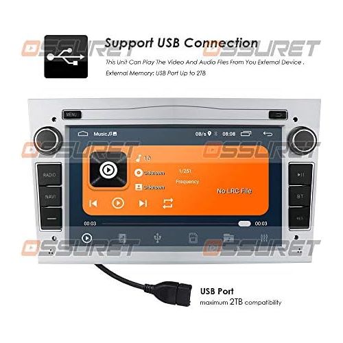  Ossuret Android 10 Car Radio 7 Inch DVD Video Player Fit for Opel Antara Vectra Crosa Vivaro Zafira Meriva Support GPS Navi DAB + RDS Radio Mirror Connection (Silver)