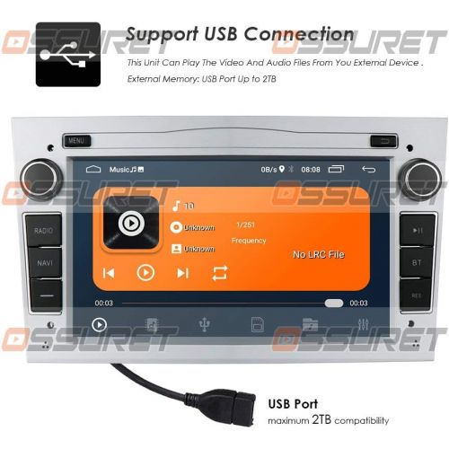  Ossuret Android 10 Car Radio 7 Inch DVD Video Player Fit for Opel Antara Vectra Crosa Vivaro Zafira Meriva Support GPS Navi DAB + RDS Radio Mirror Connection (Silver)