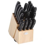 Oster Evansville 22-Piece Cutlery Set With Rubber Wood Block