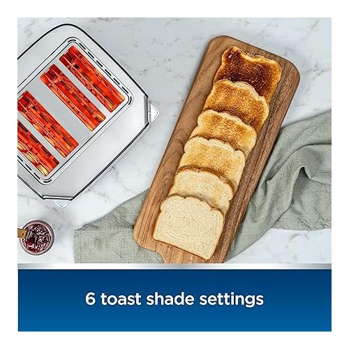  Oster 4-Slice Toaster, Touch Screen, Stainless Steel, Digital Timer, 6 Shade Settings, Easy to Clean, Removable Crumb Tray