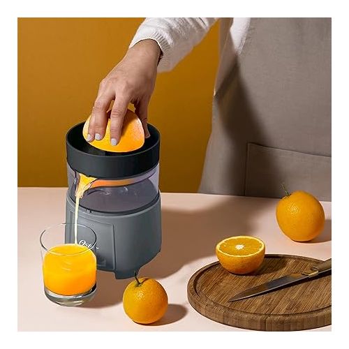  Oster Electric Citrus Juicer, High-Performance Silver 75 Watt Motor Electric Orange Juice Squeezer for Oranges, Lemons, and Limes