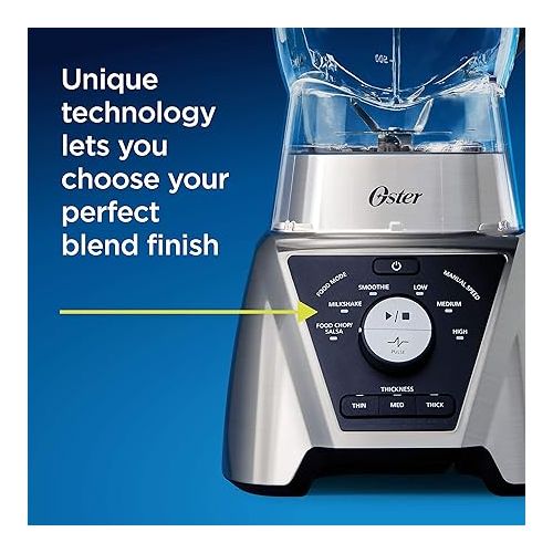  Oster BLSTTS-CB2-000 Pro Blender with Texture Select Settings, 2 Blend-N-Go Cups and Tritan Jar, 64 Ounces, Brushed Nickel