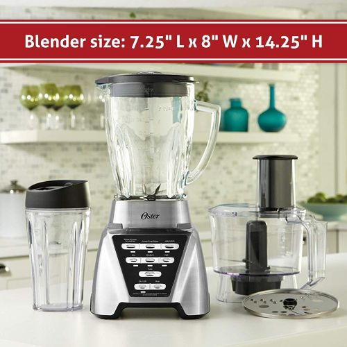  [아마존핫딜][아마존 핫딜] OSTER Oster Blender | Pro 1200 with Glass Jar, 24-Ounce Smoothie Cup and Food Processor Attachment, Brushed Nickel - BLSTMB-CBF-000
