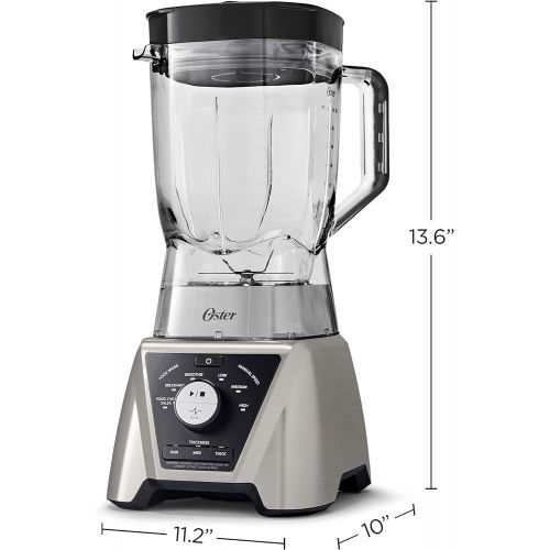  Oster BLSTTS-CB2-000 Pro Blender with Texture Select Settings, 2 Blend-N-Go Cups and Tritan Jar, 64 Ounces, Brushed Nickel