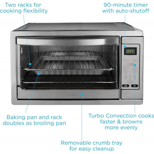  Oster Extra Large Digital Countertop Convection Oven, Stainless Steel (TSSTTVDGXL-SHP)