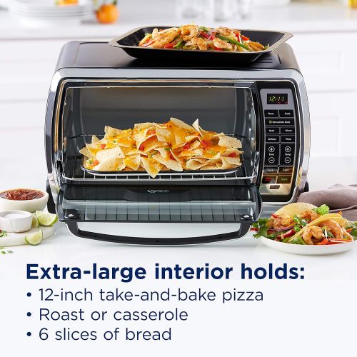  Oster Toaster Oven Digital Convection Oven, Large 6-Slice Capacity, Black/Polished Stainless