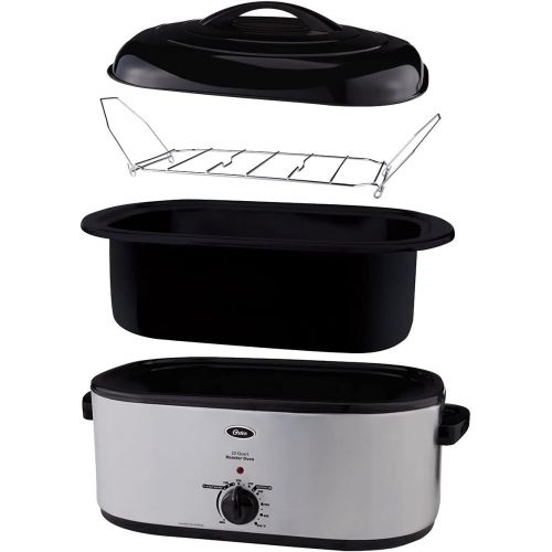  Oster Roaster Oven with Self-Basting Lid 22 Qt, Stainless Steel