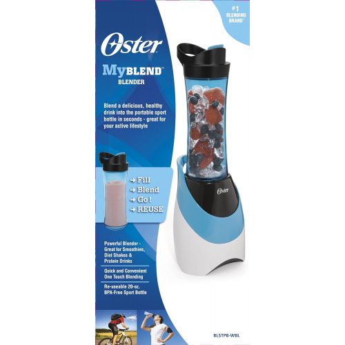  [아마존베스트]Oster BLSTPB-WBL My Blend 250-Watt Blender with Travel Sport Bottle, Light Powder Blue