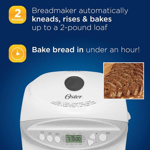  [아마존베스트]Oster Expressbake Bread Maker with Gluten-Free Setting, 2 Pound, White (CKSTBR9050-NP)