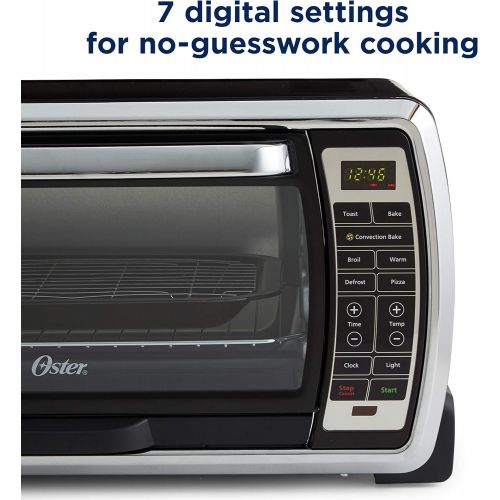  [아마존베스트]Oster Toaster Oven | Digital Convection Oven, Large 6-Slice Capacity, Black/Polished Stainless