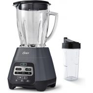 Oster Master Series Blender with Texture Select Settings, Blend-N-Go Cup and Glass Jar, Grey, 6 Cups