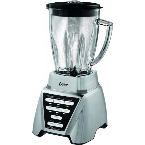  Oster Blender Pro 1200 with Glass Jar, 24-Ounce Smoothie Cup and Food Processor Attachment, Brushed Nickel - BLSTMB-CBF-000