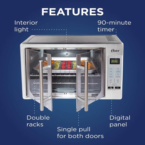  Oster Convection Countertop and Toaster Oven French Door and Digital Controls Stainless Steel, Extra Large